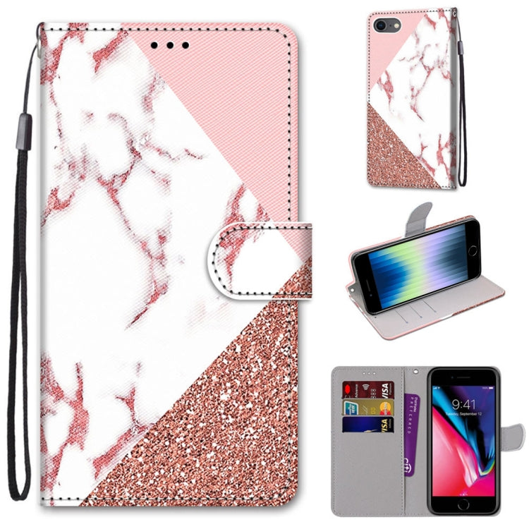 Coloured Drawing Cross Texture Horizontal Flip PU Leather Case with Holder & Card Slots & Wallet & Lanyard, For iPhone 6 / 6s, For iPhone SE 2022 / SE 2020 / 8 / 7