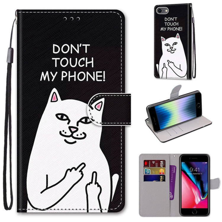 Coloured Drawing Cross Texture Horizontal Flip PU Leather Case with Holder & Card Slots & Wallet & Lanyard, For iPhone 6 / 6s, For iPhone SE 2022 / SE 2020 / 8 / 7