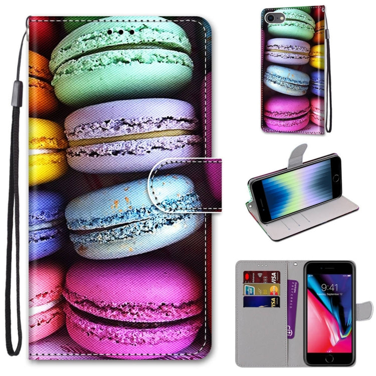 Coloured Drawing Cross Texture Horizontal Flip PU Leather Case with Holder & Card Slots & Wallet & Lanyard, For iPhone 6 / 6s, For iPhone SE 2022 / SE 2020 / 8 / 7