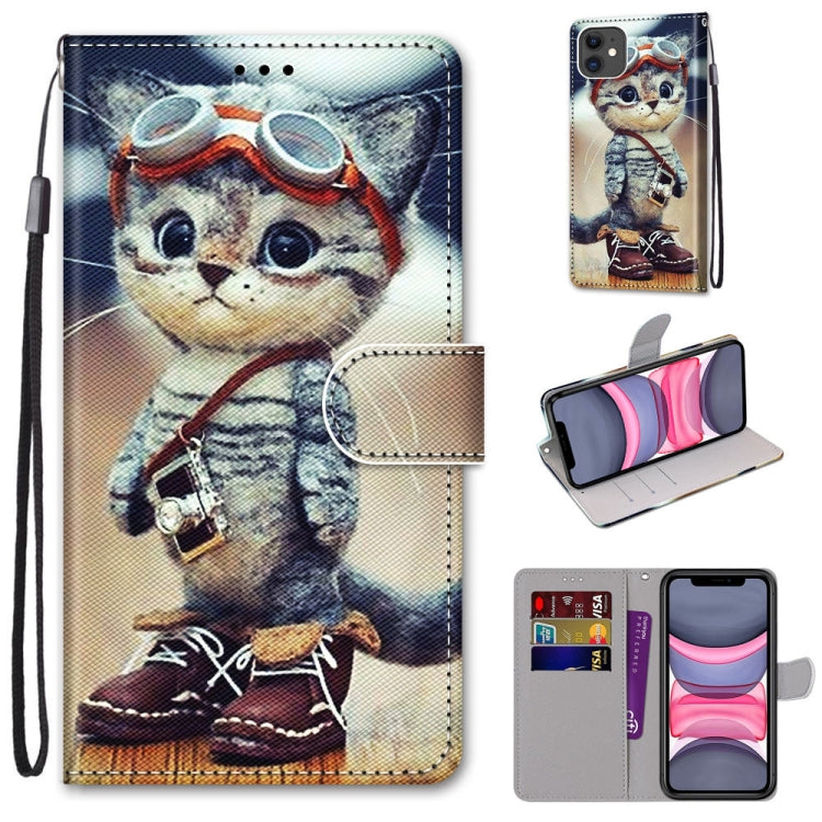 Coloured Drawing Cross Texture Horizontal Flip PU Leather Case with Holder & Card Slots & Wallet & Lanyard, For iPhone 11, For iPhone 11 Pro