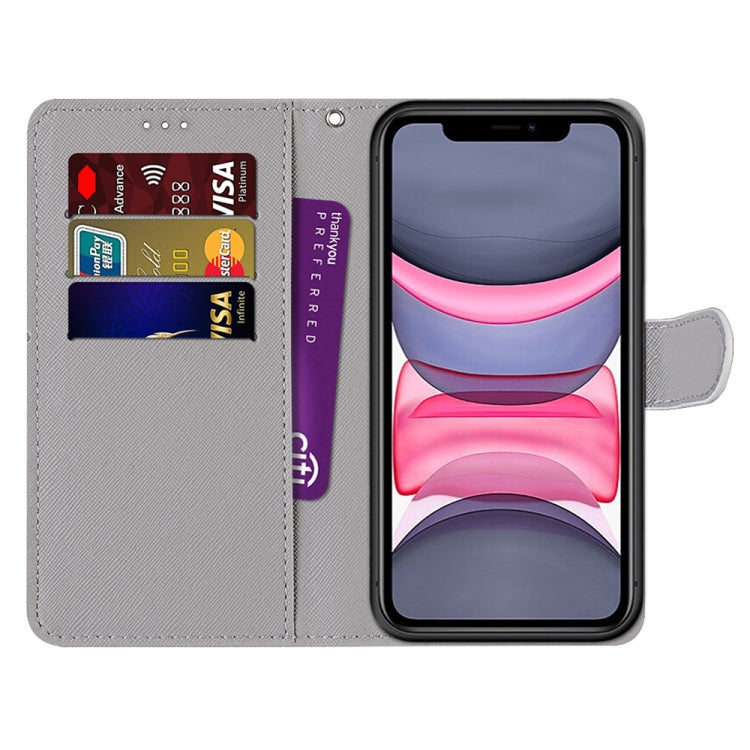 Coloured Drawing Cross Texture Horizontal Flip PU Leather Case with Holder & Card Slots & Wallet & Lanyard, For iPhone 11, For iPhone 11 Pro
