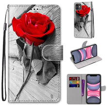 Load image into Gallery viewer, Coloured Drawing Cross Texture Horizontal Flip PU Leather Case with Holder &amp; Card Slots &amp; Wallet &amp; Lanyard, For iPhone 11, For iPhone 11 Pro