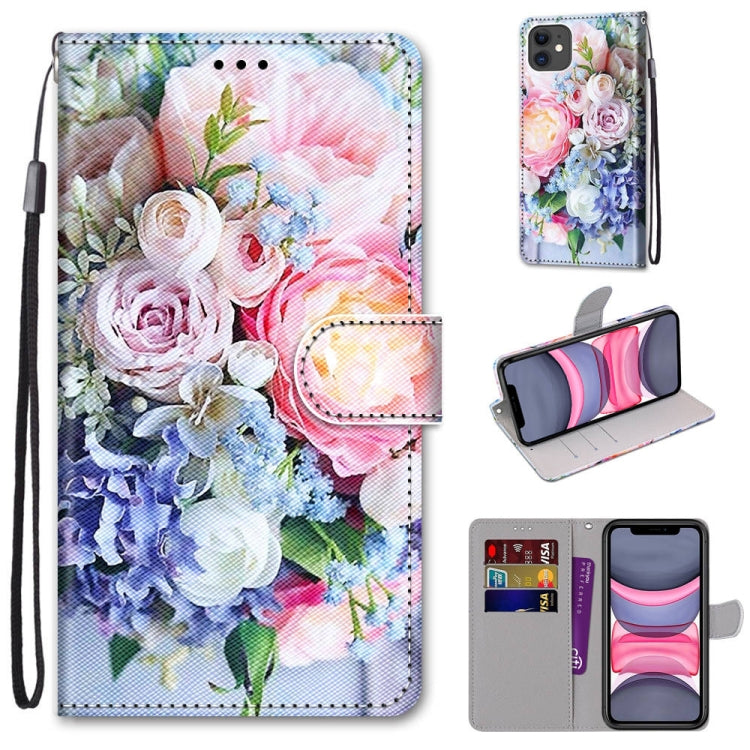 Coloured Drawing Cross Texture Horizontal Flip PU Leather Case with Holder & Card Slots & Wallet & Lanyard, For iPhone 11, For iPhone 11 Pro