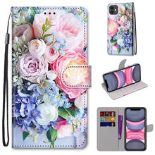 Load image into Gallery viewer, Coloured Drawing Cross Texture Horizontal Flip PU Leather Case with Holder &amp; Card Slots &amp; Wallet &amp; Lanyard, For iPhone 11, For iPhone 11 Pro