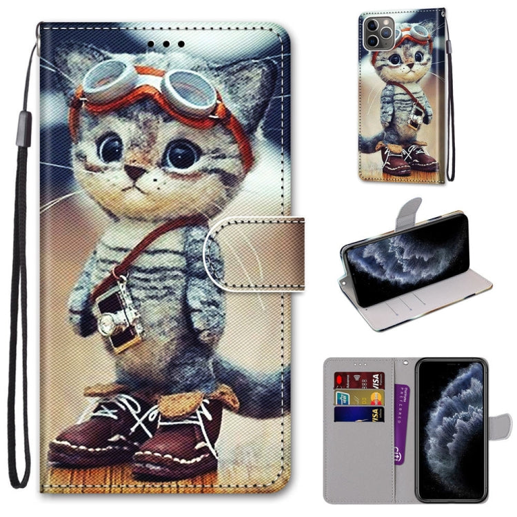 Coloured Drawing Cross Texture Horizontal Flip PU Leather Case with Holder & Card Slots & Wallet & Lanyard, For iPhone 11, For iPhone 11 Pro