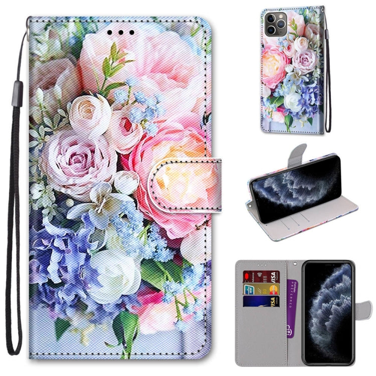 Coloured Drawing Cross Texture Horizontal Flip PU Leather Case with Holder & Card Slots & Wallet & Lanyard, For iPhone 11, For iPhone 11 Pro
