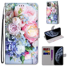 Load image into Gallery viewer, Coloured Drawing Cross Texture Horizontal Flip PU Leather Case with Holder &amp; Card Slots &amp; Wallet &amp; Lanyard, For iPhone 11, For iPhone 11 Pro
