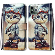 Load image into Gallery viewer, Coloured Drawing Cross Texture Horizontal Flip PU Leather Case with Holder &amp; Card Slots &amp; Wallet &amp; Lanyard, For iPhone 11 Pro Max, For iPhone 12 mini