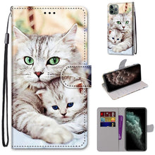 Load image into Gallery viewer, Coloured Drawing Cross Texture Horizontal Flip PU Leather Case with Holder &amp; Card Slots &amp; Wallet &amp; Lanyard, For iPhone 11 Pro Max, For iPhone 12 mini
