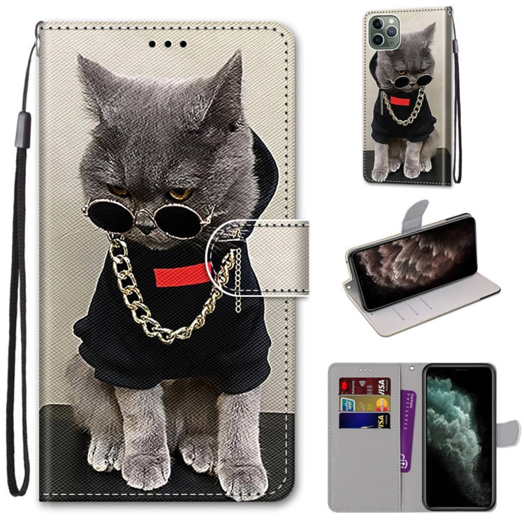 Coloured Drawing Cross Texture Horizontal Flip PU Leather Case with Holder & Card Slots & Wallet & Lanyard, For iPhone 11 Pro Max, For iPhone 12 mini