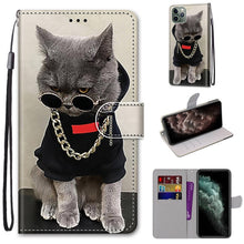 Load image into Gallery viewer, Coloured Drawing Cross Texture Horizontal Flip PU Leather Case with Holder &amp; Card Slots &amp; Wallet &amp; Lanyard, For iPhone 11 Pro Max, For iPhone 12 mini