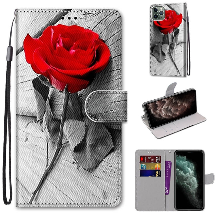 Coloured Drawing Cross Texture Horizontal Flip PU Leather Case with Holder & Card Slots & Wallet & Lanyard, For iPhone 11 Pro Max, For iPhone 12 mini