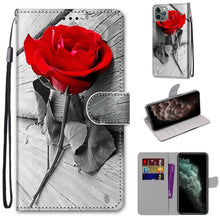 Load image into Gallery viewer, Coloured Drawing Cross Texture Horizontal Flip PU Leather Case with Holder &amp; Card Slots &amp; Wallet &amp; Lanyard, For iPhone 11 Pro Max, For iPhone 12 mini