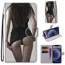 Load image into Gallery viewer, Coloured Drawing Cross Texture Horizontal Flip PU Leather Case with Holder &amp; Card Slots &amp; Wallet &amp; Lanyard, For iPhone 11 Pro Max, For iPhone 12 mini