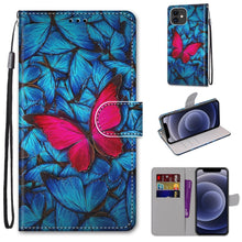 Load image into Gallery viewer, Coloured Drawing Cross Texture Horizontal Flip PU Leather Case with Holder &amp; Card Slots &amp; Wallet &amp; Lanyard, For iPhone 11 Pro Max, For iPhone 12 mini