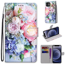 Load image into Gallery viewer, Coloured Drawing Cross Texture Horizontal Flip PU Leather Case with Holder &amp; Card Slots &amp; Wallet &amp; Lanyard, For iPhone 11 Pro Max, For iPhone 12 mini