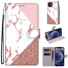 Load image into Gallery viewer, Coloured Drawing Cross Texture Horizontal Flip PU Leather Case with Holder &amp; Card Slots &amp; Wallet &amp; Lanyard, For iPhone 11 Pro Max, For iPhone 12 mini