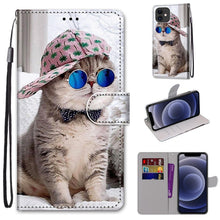 Load image into Gallery viewer, Coloured Drawing Cross Texture Horizontal Flip PU Leather Case with Holder &amp; Card Slots &amp; Wallet &amp; Lanyard, For iPhone 11 Pro Max, For iPhone 12 mini