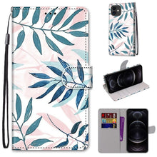 Load image into Gallery viewer, Coloured Drawing Cross Texture Horizontal Flip PU Leather Case with Holder &amp; Card Slots &amp; Wallet &amp; Lanyard, For iPhone 12 / 12 Pro, For iPhone 12 Pro Max