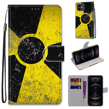 Load image into Gallery viewer, Coloured Drawing Cross Texture Horizontal Flip PU Leather Case with Holder &amp; Card Slots &amp; Wallet &amp; Lanyard, For iPhone 12 / 12 Pro, For iPhone 12 Pro Max
