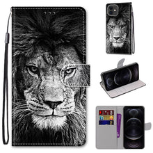 Load image into Gallery viewer, Coloured Drawing Cross Texture Horizontal Flip PU Leather Case with Holder &amp; Card Slots &amp; Wallet &amp; Lanyard, For iPhone 12 / 12 Pro, For iPhone 12 Pro Max