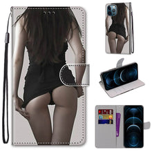 Load image into Gallery viewer, Coloured Drawing Cross Texture Horizontal Flip PU Leather Case with Holder &amp; Card Slots &amp; Wallet &amp; Lanyard, For iPhone 12 / 12 Pro, For iPhone 12 Pro Max