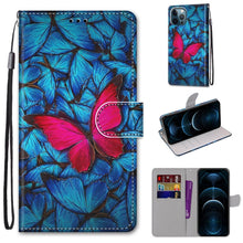 Load image into Gallery viewer, Coloured Drawing Cross Texture Horizontal Flip PU Leather Case with Holder &amp; Card Slots &amp; Wallet &amp; Lanyard, For iPhone 12 / 12 Pro, For iPhone 12 Pro Max