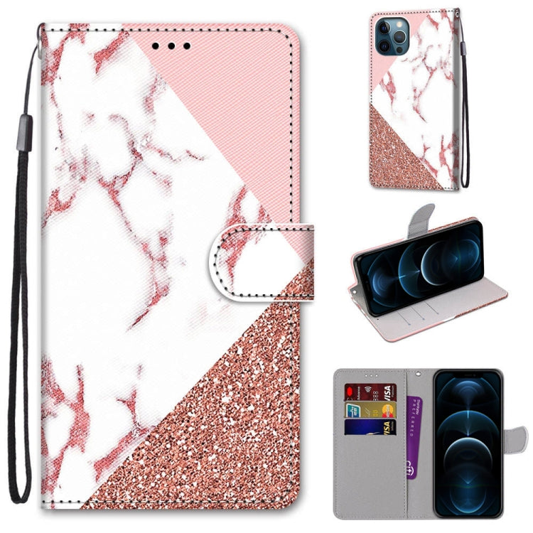 Coloured Drawing Cross Texture Horizontal Flip PU Leather Case with Holder & Card Slots & Wallet & Lanyard, For iPhone 12 / 12 Pro, For iPhone 12 Pro Max