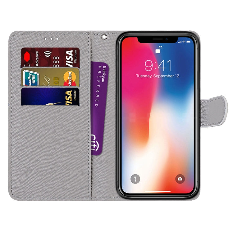 Coloured Drawing Cross Texture Horizontal Flip PU Leather Case with Holder & Card Slots & Wallet & Lanyard, For iPhone XS / X, For iPhone XR