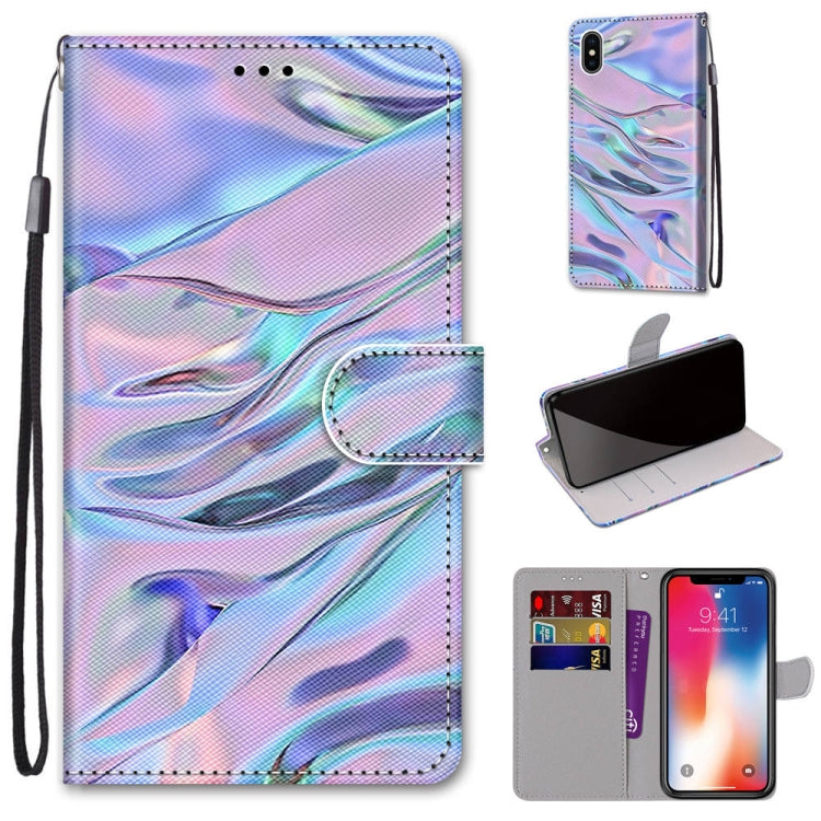 Coloured Drawing Cross Texture Horizontal Flip PU Leather Case with Holder & Card Slots & Wallet & Lanyard, For iPhone XS / X, For iPhone XR