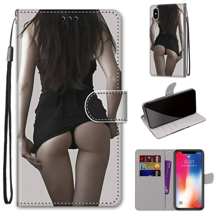 Coloured Drawing Cross Texture Horizontal Flip PU Leather Case with Holder & Card Slots & Wallet & Lanyard, For iPhone XS / X, For iPhone XR