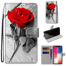 Load image into Gallery viewer, Coloured Drawing Cross Texture Horizontal Flip PU Leather Case with Holder &amp; Card Slots &amp; Wallet &amp; Lanyard, For iPhone XS / X, For iPhone XR
