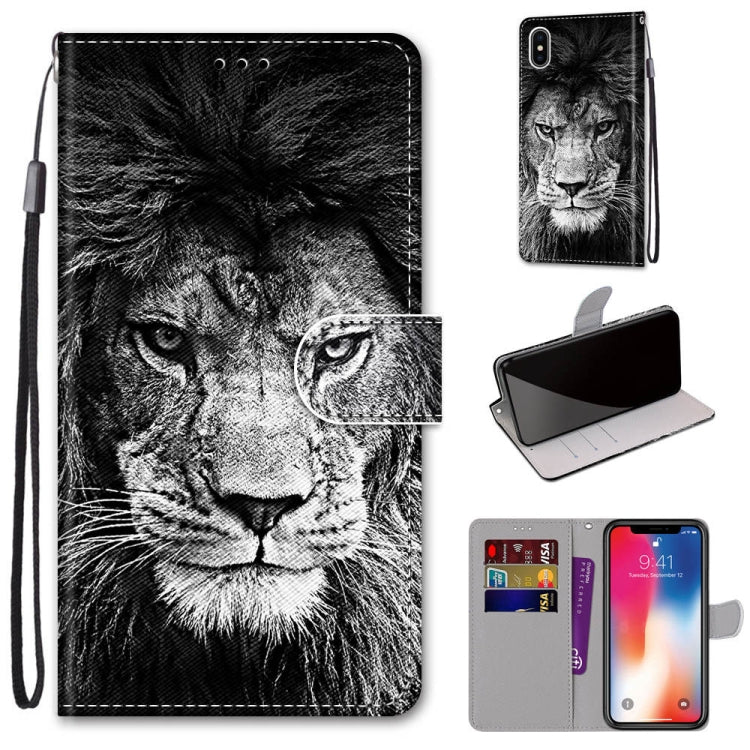 Coloured Drawing Cross Texture Horizontal Flip PU Leather Case with Holder & Card Slots & Wallet & Lanyard, For iPhone XS / X, For iPhone XR