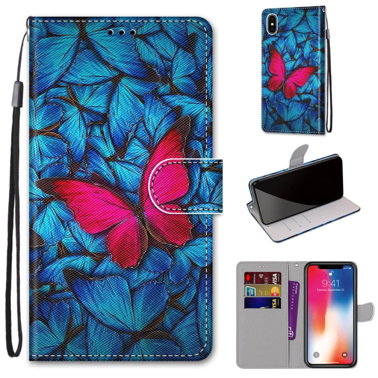 Coloured Drawing Cross Texture Horizontal Flip PU Leather Case with Holder & Card Slots & Wallet & Lanyard, For iPhone XS / X, For iPhone XR