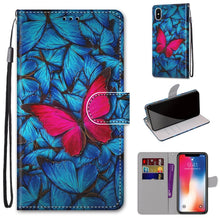 Load image into Gallery viewer, Coloured Drawing Cross Texture Horizontal Flip PU Leather Case with Holder &amp; Card Slots &amp; Wallet &amp; Lanyard, For iPhone XS / X, For iPhone XR