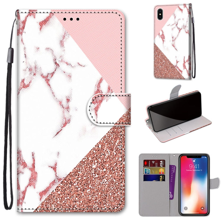 Coloured Drawing Cross Texture Horizontal Flip PU Leather Case with Holder & Card Slots & Wallet & Lanyard, For iPhone XS / X, For iPhone XR