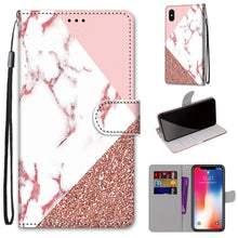 Load image into Gallery viewer, Coloured Drawing Cross Texture Horizontal Flip PU Leather Case with Holder &amp; Card Slots &amp; Wallet &amp; Lanyard, For iPhone XS / X, For iPhone XR