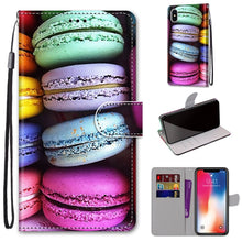 Load image into Gallery viewer, Coloured Drawing Cross Texture Horizontal Flip PU Leather Case with Holder &amp; Card Slots &amp; Wallet &amp; Lanyard, For iPhone XS / X, For iPhone XR