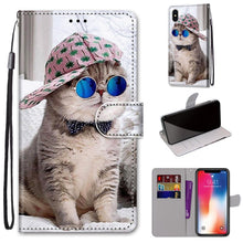 Load image into Gallery viewer, Coloured Drawing Cross Texture Horizontal Flip PU Leather Case with Holder &amp; Card Slots &amp; Wallet &amp; Lanyard, For iPhone XS / X, For iPhone XR