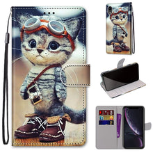 Load image into Gallery viewer, Coloured Drawing Cross Texture Horizontal Flip PU Leather Case with Holder &amp; Card Slots &amp; Wallet &amp; Lanyard, For iPhone XS / X, For iPhone XR