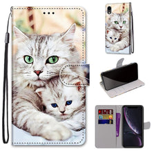 Load image into Gallery viewer, Coloured Drawing Cross Texture Horizontal Flip PU Leather Case with Holder &amp; Card Slots &amp; Wallet &amp; Lanyard, For iPhone XS / X, For iPhone XR