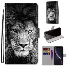 Load image into Gallery viewer, Coloured Drawing Cross Texture Horizontal Flip PU Leather Case with Holder &amp; Card Slots &amp; Wallet &amp; Lanyard, For iPhone XS / X, For iPhone XR