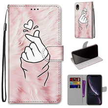 Load image into Gallery viewer, Coloured Drawing Cross Texture Horizontal Flip PU Leather Case with Holder &amp; Card Slots &amp; Wallet &amp; Lanyard, For iPhone XS / X, For iPhone XR