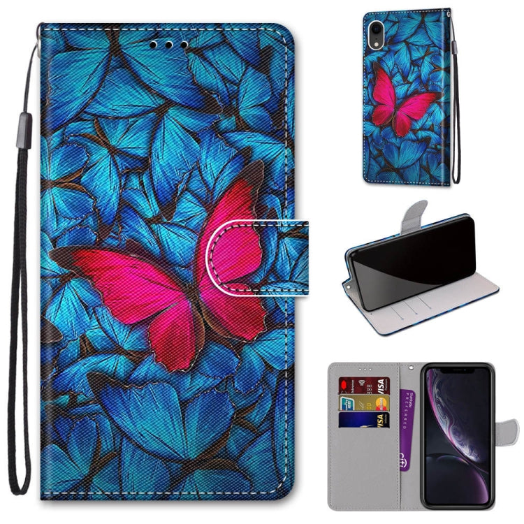 Coloured Drawing Cross Texture Horizontal Flip PU Leather Case with Holder & Card Slots & Wallet & Lanyard, For iPhone XS / X, For iPhone XR