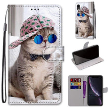 Load image into Gallery viewer, Coloured Drawing Cross Texture Horizontal Flip PU Leather Case with Holder &amp; Card Slots &amp; Wallet &amp; Lanyard, For iPhone XS / X, For iPhone XR