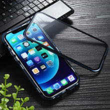 Load image into Gallery viewer, Sliding Lens Cover Mirror Design Four-corner Shockproof Magnetic Metal Frame Double-sided Tempered Glass Case, For iPhone 12 mini, For iPhone 12 / 12 Pro, For iPhone 12 Pro Max