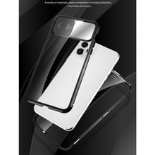 Load image into Gallery viewer, Sliding Lens Cover Mirror Design Four-corner Shockproof Magnetic Metal Frame Double-sided Tempered Glass Case, For iPhone 12 mini, For iPhone 12 / 12 Pro, For iPhone 12 Pro Max