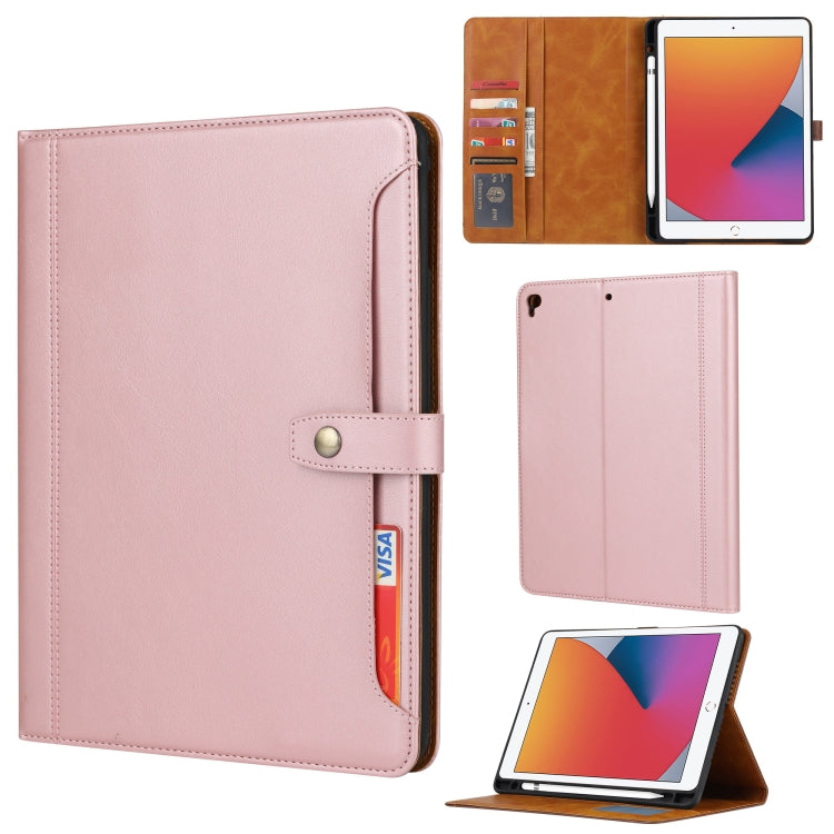 Calf Texture Double Fold Clasp Horizontal Flip Leather Case with Photo Frame & Holder & Card Slots & Wallet, For iPad 10.2, For iPad Pro 10.5, For iPad 9.7 (2018/2017) / Air 2, For iPad mini 5 / mini 4 / mini 3, For iPad Pro 11 inch (2020)             ...