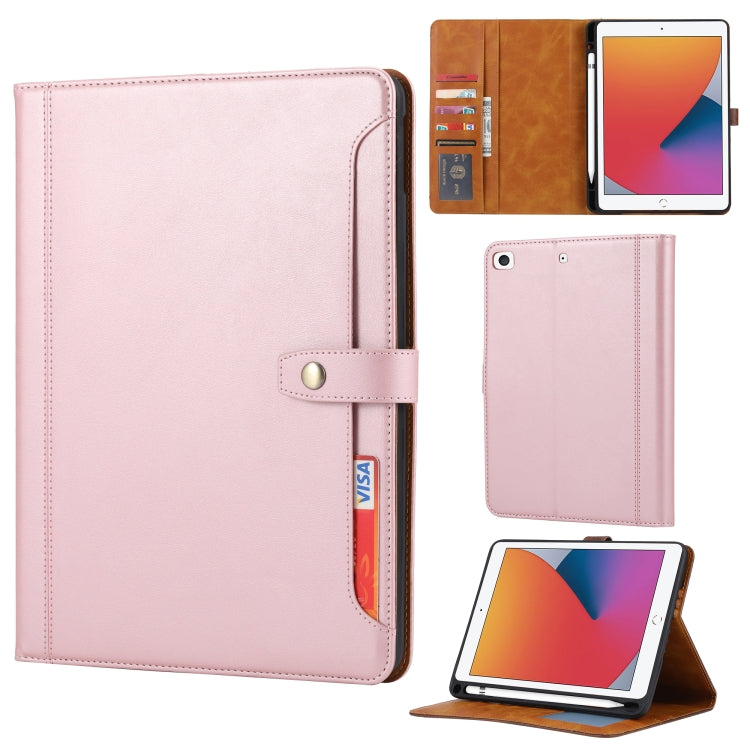 Calf Texture Double Fold Clasp Horizontal Flip Leather Case with Photo Frame & Holder & Card Slots & Wallet, For iPad 10.2, For iPad Pro 10.5, For iPad 9.7 (2018/2017) / Air 2, For iPad mini 5 / mini 4 / mini 3, For iPad Pro 11 inch (2020)             ...