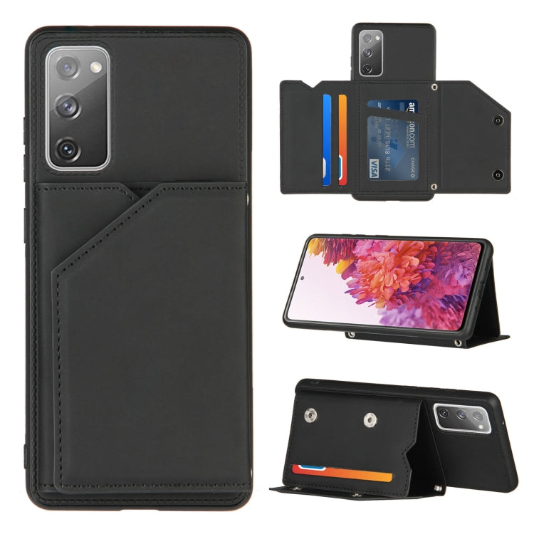 Skin Feel PU + TPU + PC Back Cover Shockproof Case with Card Slots & Holder & Photo Frame, For OPPO Realme 7, For Samsung Galaxy A50 & A30s & A50s, For OPPO Realme C11, For Samsung Galaxy A70 & A70s, For OPPO Realme C15, For Samsung Galaxy M60s & A81  ...
